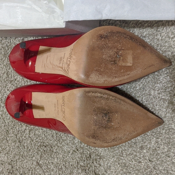 RARE - Jimmy Choo Red Patent Leather Heels - Picture 11 of 11